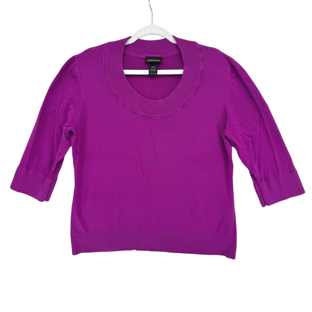 Lane Bryant Sweater Women 18/20 Purple Pullover Business Casual Minimalist Chic